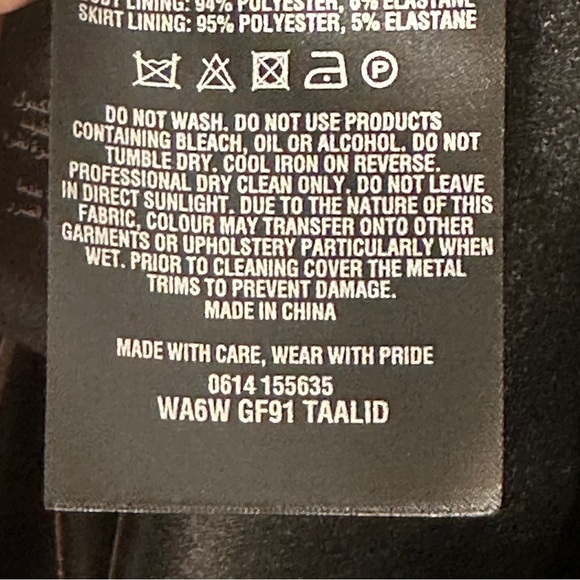 Ted Baker size 1 (US 2-4) black textured dress, vibrant lemon/bee lining - Picture 16 of 16